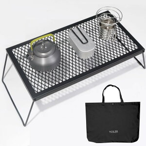 �y���������z���[���[(YOLER) �A�E�g�h�A�e�[�u�� ������ �e�[�u�� ���b�V�� �L�����v ���[�^�C�v �N�b�J�[�X�^���h �y�� �t�@�C���[�ܓ� ������ ���u �x�����_ ��p�g�[�g�o�b�O�t 55×30cm �F