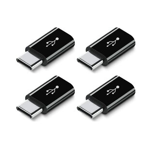 �y���������zMicro USB to Type-C�ϊ��A�_�v�^ 4�Z�b�g �}���[�d �f�[�^�[�]�� OTG�@�\ micro�R�l�N�^ �A���h���C�h�P�[�u���A�_�v�^�[ �}�C�N�� USB2.0 �A�_�v�^�[ �R�l�N�^ �F�F4�u���b�N