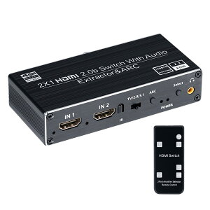 �y���������zBLUPOW 4K60Hz�EHDR�Ή� HDMI�ؑ֊� 2����1�o��+���������i�����E���f�W�^���ER/L�E3.5mm�����o�͓��ځj�Z���N�^�[ �I�[�f�B�I�����@ �������z�� HDCP2.2�EARC�Ή� hdmi�X�C�b�`���[ PS5�EPS4