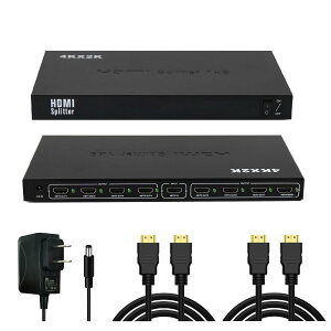 �y���������zHDMI���z�� 1����8�o�� HDMI�X�v���b�^�[ 8��ʓ����o�� 4K30HZ/1080P/HDTV/Xbox/PS5/PS4/PS3/DVD�v���[���[�ȂǑ��l�ȋ@��Ή� (HDMI 2.0 �P�[�u�� �AUSB�d���P�[�u���t���j (1����8�o�� 4K@30HZ) �F