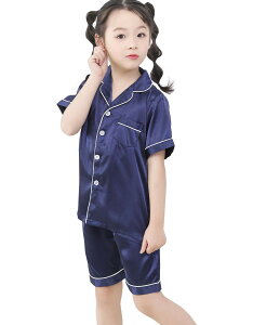 �y���������z[AkiI JP] ���̎q �p�W���} �L�b�Y �Q���� �q���� t�V���c �㉺�Z�b�g �O�J�� �p�W���}�V���N �j�̎q ������ ���[���E�F�A �j�����p �t�� ���� or���� 3�F100-160cm �F�F�l�C�r�[�i����