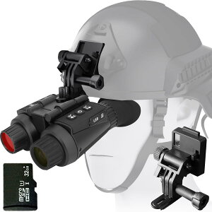 【送料無料】独立チューブ式で眼幅調整 4K 830万画素 300m暗視撮影 32GBカード付属 暗視スコープ 暗視ゴーグル 暗視カメラ スコープ ナイトスコープ ウェアラブル ヘルメット ヘッド マウント