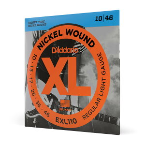 【送料無料】D'Addario ダダリオ エレキギター弦 ニッケル Regular Light .010-.046 EXL110 色:1セット、サイズ:1セット