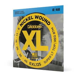 【送料無料】D'Addario ダダリオ エレキギター弦 ニッケル SuperLight Top/Regular Bottom .009-.046 EXL125 色:1セット、サイズ:1セット