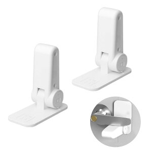 【送料無料】YANYULI ドアストッパー ドアノブロック 2個セット 180°回転可能 部屋鍵後付け チャイルドロック ペット ドア開け防止 脱走防止 指はさみ防止 色:ホワイト