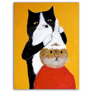 【送料無料】Archnote アートパネル おしゃれ モダン 絵画 インテリア ポスター キャンバス アート 猫 ネコ (30x40) 色:猫の床屋、サイズ:12 x 16 inches