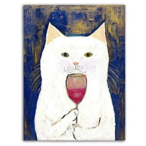 【送料無料】Archnote アートパネル おしゃれ モダン 絵画 インテリア ポスター キャンバス アート 猫 ネコ (30x40) 色:猫のソムリエ