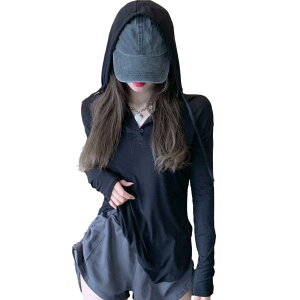 �y���������z[Nestkanina] �p�[�J�[ ���f�B�[�X �g�b�v�X ���� �A�E�^�[ ���� �w�����[�l�b�N �v���I�[�o�[ �t�[�h �J�W���A�� �X�g���[�g �t �� �H �ʊw ���n ���[���E�F�A TSHT012 �F�F�u���b�N