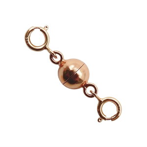 【送料無料】シルバー925製 ネックレス 留め具 クラスプ マグネット 磁石 エンドパーツ 金具 パーツ 接続金具 色:ローズゴールド、サイズ:ボール(直径6mm)