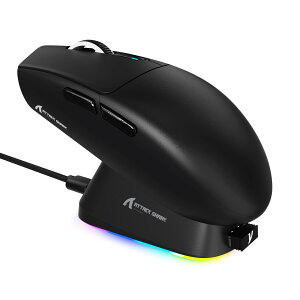 【送料無料】MAMBASNAKE × ATTACK SHARK G3PRO ゲーミングマウス 無線 磁気充電ドックつき RGB 充電スタンド ワイヤレス bluetooth 有線ゲーミングマウス 3モード 左右対称 59g 手に親しい PAW3311 BK52820 25000