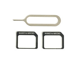 【送料無料】Wave 【限定】(使い分け出来る2枚+Simピン付) フィルム付SIMカード変換アダプタ- 黒 For iPhone6S 6PLUS 6 5S 4S 4 ブラック nano SIMカードをmicro SIMカードへ変換 黒色 For iPhone Sim Adapter Black Sim黒 サイズ：2枚