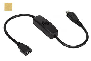 【送料無料】Cable Factory 【 ON/OFF スイッチ付 MicroUSB 延長ケーブル 】 TypeC ケーブル 延長 M to F オス メス オン/オフ スイッチ 機能付 マイクロUSB スイッチMic MFCa 色:ブラック、サイズ:ブラッ
