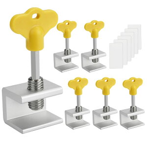 【送料無料】EMAGEREN 窓 ロック 窓 ストッパー 6個セット サッシ 補助錠 網戸ロック 換気 調整可能 窓 サッシ ロック 転落防護 防犯対策 事故防止 換気 専用工具付き