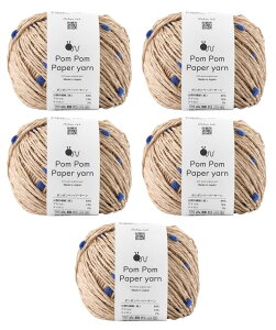 yzE[ knitworm ю 5ʃZbg Knitworm Pom Pom Paper yarn ||y[p[[  30g(51m) FF102.GNx[W×u[