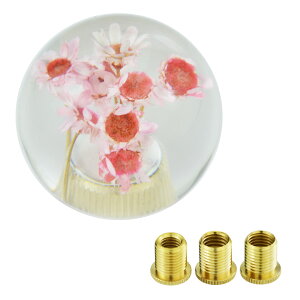 【送料無料】Arenbel 花結晶ボール形状ギアレバーシフターグリップノブラウンドカーシフトスティック ほとんどの車種に適合 色:ピンク