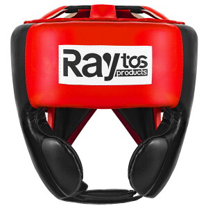 【送料無料】Raytos ヘッドギア ボクシング 【軽量210g PU製、180度広視野、独立ゾーン保護、滑り止めヘッドストラップ付き、男女兼用】 キックボクシング ぼくしんぐ boxing 色:黒赤