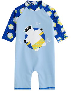 yz[Vaenait Baby] 0-24 OJbg UVJbg bVK[h xr[ q c Aj}LN^[ ԕ  s[X  Gu Baby Swimsuit FFBaby Tanning Bear BlueATCYFL