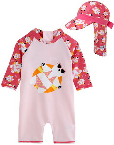yz[Vaenait Baby] 0-24 OJbg UVJbg bVK[h xr[ q c Aj}LN^[ ԕ  s[X  Gu Baby Swimsuit FFTanning Bear Pink +capATCYFL