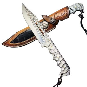 【送料無料】Irai Utaki ナイフ アウトドア 高級ナイフ 鋭い切れ味 コレクション おしゃれな持ち手 鞘付 サバイバル 調理 キャンプ 山歩き 色:霜魂・タンク