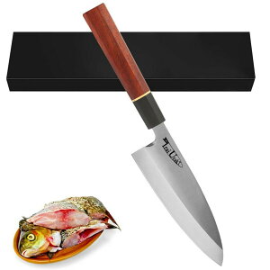 【送料無料】Irai Utaki 出刃包丁 身卸し出刃包丁 プロ仕様 右利き用 ハイカーボンステンレス鋼複合鍛造 和式ハンドル 魚用包丁 魚捌き 三枚おろし 鳥 肉解体 頭の兜割り プレゼント 色:出刃