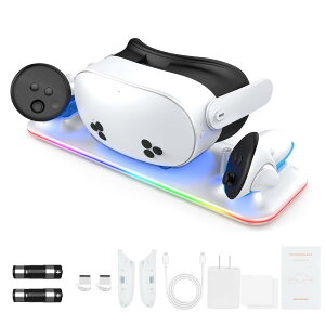 �y���������zMeta Quest 3S �Ή� �[�d�h�b�N �I�[�o�[�`���[�W�ی� Ziifun �[�d�X�^���h �}���[�d �֗� �g�p�ȒP �ȃX�y�[�X �[�d�\�o�b�e���[�t�� �A�N�Z�T���[�t�� Meta VR �p �`���[�W���O (�z