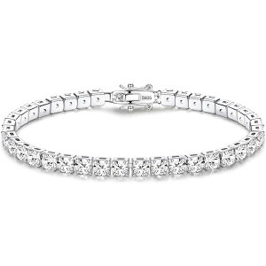 �y���������zLOYALLOOK 925 �V���o�[ �u���X���b�g ���f�B�[�X 18K �W���R�j�A �����p �u���X���b�g ���E���h�J�b�g CZ �u���X���b�g �W���G���[ �M�t�g ���� 17.78cm �F�F�V���o�[