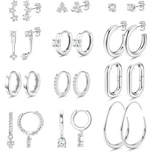 �y���������zJstyle 12�y�A �s�A�X �Z�b�g 316L �X�e�����X 14K�S�[���h ���f�B�[�X �A�����M�[�Ή� �t�[�v�s�A�X �����O �h���b�v �X�^�b�h � ���� �W���G���[ �F�F�v���`�i�A�T�C�Y�F�ʗp