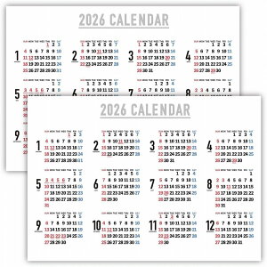 �y���������z�V���v�� �N�ԃJ�����_�[ 1������ �����C�|�X�^�[ �h�� B3 �N�\ �Ǌ|�� �唻 Archest �F�F�y2���Z�b�g�z2026�N�J�����_�[ ���^