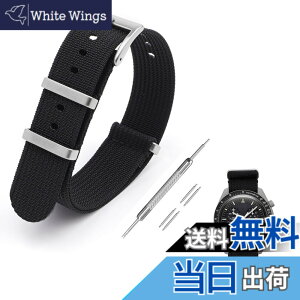 �y���������z[Jumpsunfun] 20mm ���v�o���h for Omega X Swatch Speedmaster MoonSwatch �I���K�ƃX�E�H�b�` �X�s�[�h�}�X�^�[ ���[���X�E�H�b�`�p �~���^���[�i�C�������v�x���g �F�F�u���b�N