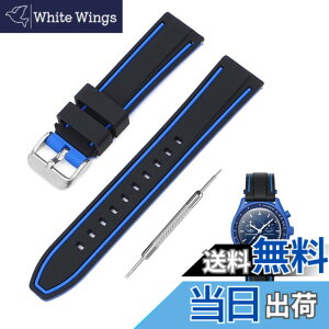 �y���������z[Jumpsunfun] 20mm ���v�o���h for SwatchxOMEGA Speedmaster MoonSwatch �X�E�H�b�`�ƃI���K�p�V���R�����v�x���g Quick Release �����H��t�� �F�F�u���b�N�E�u���[���C��