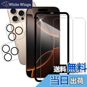 �y���������zHUAKE iPhone16 Pro Max �K���X�t�B�����y(2��)�K���X�t�B���� �{(2��)�J�����t�B�����{�K�C�h�g�t���z��Phone16 Pro Max �K���X�t�B���� �p ���Y�Ɏq�f�ސ� ���� �K���X �w��h�~ �t�� ��