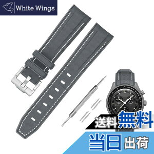 �y���������z[Jumpsunfun] 20mm ���v�o���h for Omega X Swatch Speedmaster MoonSwatch �I���K�ƃX�E�H�b�`�p�V���R���x���g Quick Release �����H��t�� �F�F�O���[�E�z���C�g�X�e�b�`