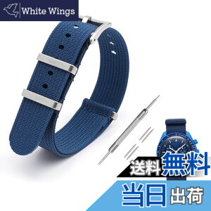 �y���������z[Jumpsunfun] 20mm ���v�o���h for Omega X Swatch Speedmaster MoonSwatch �I���K�ƃX�E�H�b�` �X�s�[�h�}�X�^�[ ���[���X�E�H�b�`�p �~���^���[�i�C�������v�x���g �F�F�u���[