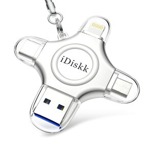 �y���������zApple�F�� (MFI�擾) �t���b�V���h���C�u iPhone USB������ iOS USB�������R�l�N�^�t�� iPhone X XS MAX iPad iPod touch�ȂǑΉ� �e�ʕs������ �F�F�V���o�[�A�T�C�Y�F4 in 1 256GB