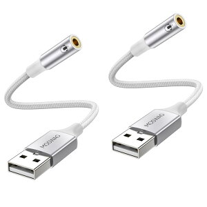 �y���������zMOSWAG USB����3.5 mm�W���b�N�I�[�f�B�I�A�_�v�^�ATRRS�l�Ƀ}�C�N�t��USB����⏕�P�[�u���AUSB����C���z���⏕�A�_�v�^���T�|�[�g���APC PS 4 PS 5�ȂǂɓK���Ă��� �F�F�z���C�g�A