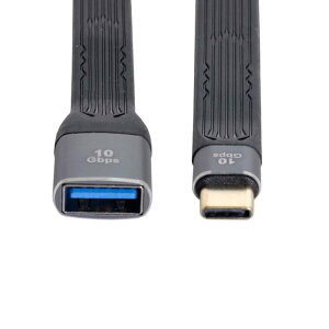 �y���������zchenyang USB C �V���[�g�t���b�g�P�[�u�� USB 2.0 Type C �f���A�� 90�x�p�x PD 65W �����[�d�f�[�^�����P�[�u�� 75MM �F�F�u���b�N