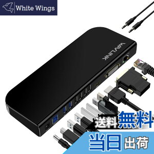 �y���������zWAVLINK USB 3.0A/type-C-�f���A�� HDMI �A�_�v�^�[ 4K�o�� �~�j�h�b�L���O�X�e�[�V���� �F�F�u���b�N�A�T�C�Y�F13-in1 ���@�\�h�b�L���O �X�e�[�V����