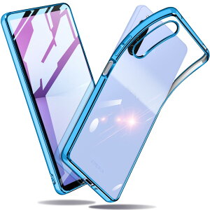 �y���������zXperia �P�[�X �N���A �Ռ��z�� ���^ TPU �y�� �Ռ��z�� �X�}�z�P�[�X �J�o�[ �X�g���b�v�z�[���t�� �S�ʂ̕ی� �F�F�u���[�A�T�C�Y�FXperia 10V