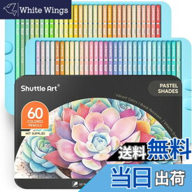 【送料無料】Shuttle Art 色鉛筆 カラーペン 大人の塗り絵 イラスト デザイン スケッチ 落書き 収納便利 子供 女の子 初心者 アーティスト 入園・入学お祝い プレゼント 色：60色 パステル、サイズ：1 count (Pack of 60)