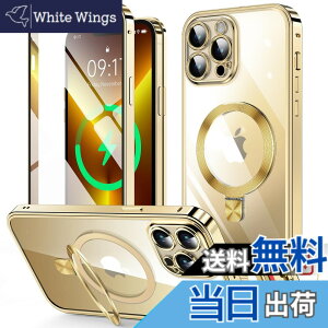 �y���������ziPhone 14/15/ �V���[�Y �P�[�X �X�^���h�@�\�t���E�A�N�V�����{�^�� �F�F�S�[���h�A�T�C�Y�FiPhone 13 Pro