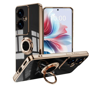 �y���������zLuFiYa �P�[�X �����O�t�� �J�o�[ TPU�f�� �X�^���h�@ �X�}�z�P�[�X �y�� �ϏՌ� ���� �C�菝�h�~ �����h�~ �ԍڃz���_�[ 360°��] �P�[�X �F�F�u���b�N�A�T�C�Y�FOPPO Reno11 A 5G