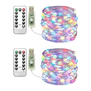 �y���������z�N���A�q��(Clearhill) USB�t�F�A���[���C�g 2-4�p�b�N�A10-20m 100LED USB�����X�g�����O���C�g�A�����R���t���A8��ނ̃��[�h�A�^�C�}�[�@�\�A�����\�A�N���X�}�X��x�b�h���[���A