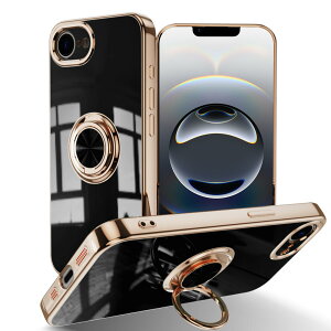 �y���������zLuFiYa �P�[�X �����O�t�� �J�o�[ TPU�f�� �X�^���h�@ �X�}�z�P�[�X �y�� �ϏՌ� ���� �C�菝�h�~ �����h�~ �ԍڃz���_�[ 360°��] �P�[�X �F�F�u���b�N�A�T�C�Y�FiPhone 16e/iPhone SE4