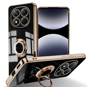 �y���������zLuFiYa �P�[�X �����O�t�� �J�o�[ TPU�f�� �X�^���h�@ �X�}�z�P�[�X �y�� �ϏՌ� ���� �C�菝�h�~ �����h�~ �ԍڃz���_�[ 360°��] �P�[�X �F�F�u���b�N�A�T�C�Y�FXiaomi POCO X7 5G