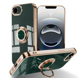 �y���������zLuFiYa �P�[�X �����O�t�� �J�o�[ TPU�f�� �X�^���h�@ �X�}�z�P�[�X �y�� �ϏՌ� ���� �C�菝�h�~ �����h�~ �ԍڃz���_�[ 360°��] �P�[�X �F�F�_�[�N�O���[���A�T�C�Y�FiPhone 16e/iPh