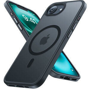 �y���������zMiracase iPhone13/14/15 �P�[�X�yMagsafe�Ή��E�ČR�K�i�z�ϏՌ��A���h�~�A���΂ݖh�~�A�����Ĕ��ɗD�����f�U�C���A�����{�^���A�}�b�g�A�t���X�g �F�F�u���b�N�A�T�C�Y�FiPhone16e 6.1"