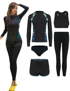 �y���������z[AILITI] ���f�B�[�X �t�B�b�g�l�X�p���� �㉺5�_�Z�b�g �r�L�j �������b�V���K�[�h �p�[�J�[ UV�J�b�g ���M���X �p���c �u�� �������� �������p �F�F�O���[���A�T�C�Y�FL