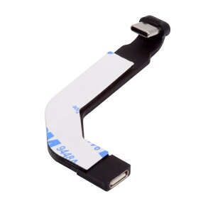 �y���������zNFHK Angled Type-C Male to USB-C Female Extension Ultra Slim Data Cable Connector Protector 65W Fast Charge �F�FBlack