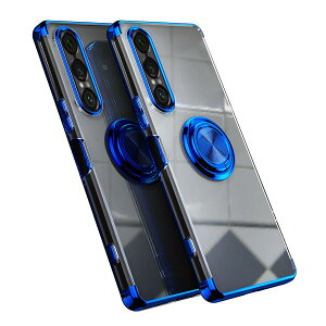 �y���������zSony Xperia �p �P�[�X �J�o�[ ����TPU �ϏՌ� ���b�L���H �����O �X�g���b�v�z�[���t�� �X�^���h�@�\ �ԍڃz���_�[�Ή� ����~�� �����h�~ �\�j�[�G�N�X�y���A �J�o�[(�u���[) �F