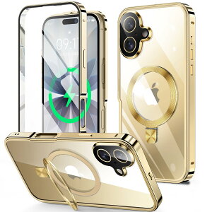 �y���������ziPhone 14/15/ �V���[�Y �P�[�X �X�^���h�@�\�t���E�A�N�V�����{�^�� �F�F�S�[���h�A�T�C�Y�FiPhone 17